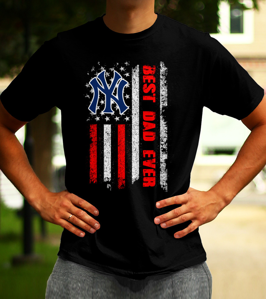 Ny Yankees Best Dad Ever American Flag Evd 105 T-Shirt