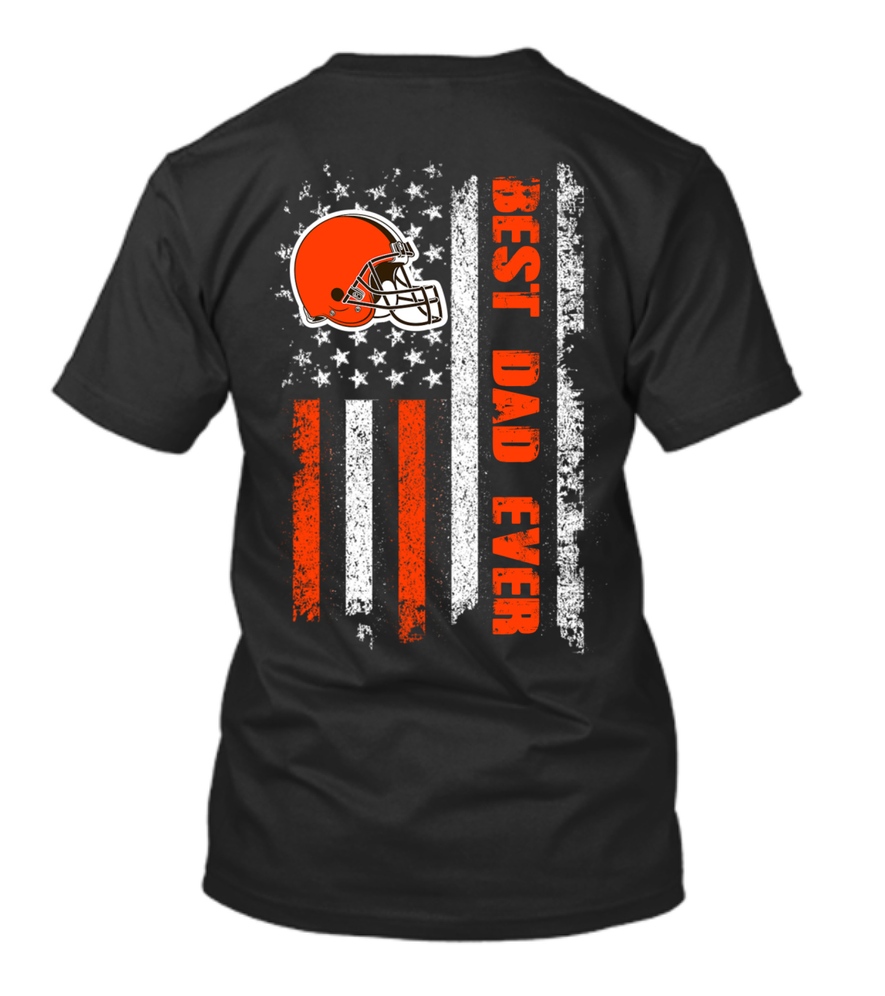Cleveland Browns Best Dad Ever American Flag Evd 120 T-Shirt