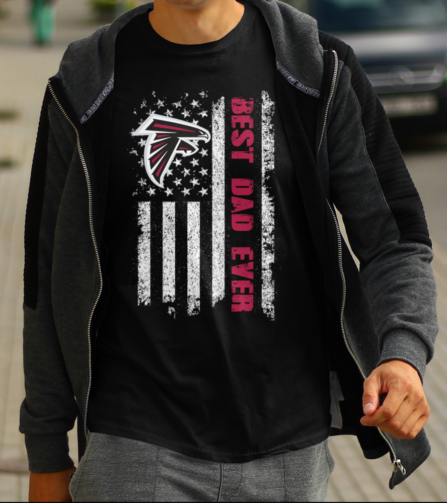 Atlanta Falcons Best Dad Ever Evd 141 American Flag T-Shirt