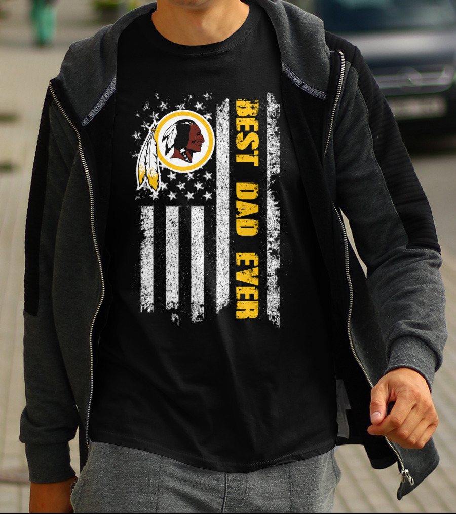 Best Dad Ever Evd 145 Washington Football Flag T-Shirt