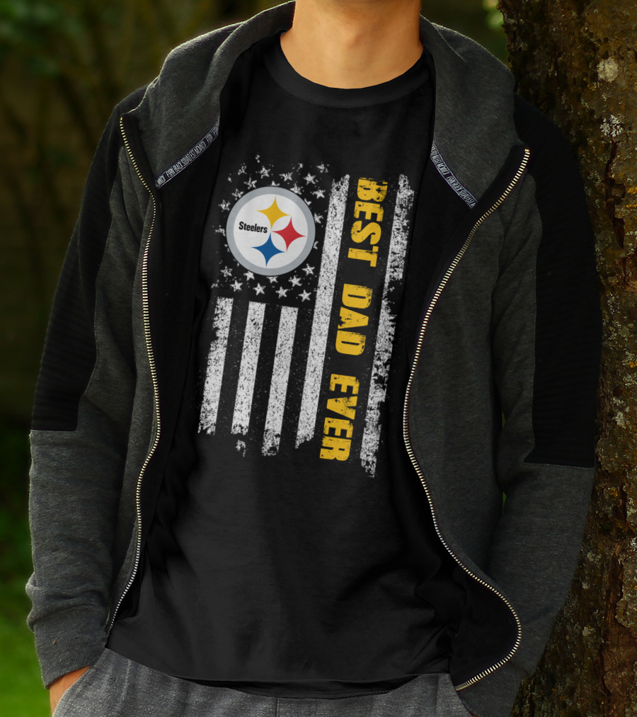 Steelers Best Dad Ever Flag T-Shirt