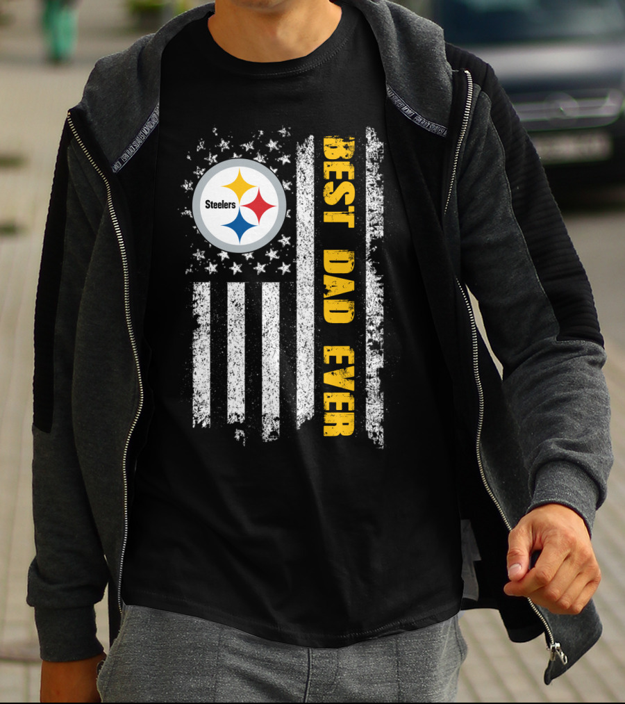 Steelers Best Dad Ever Flag T-Shirt