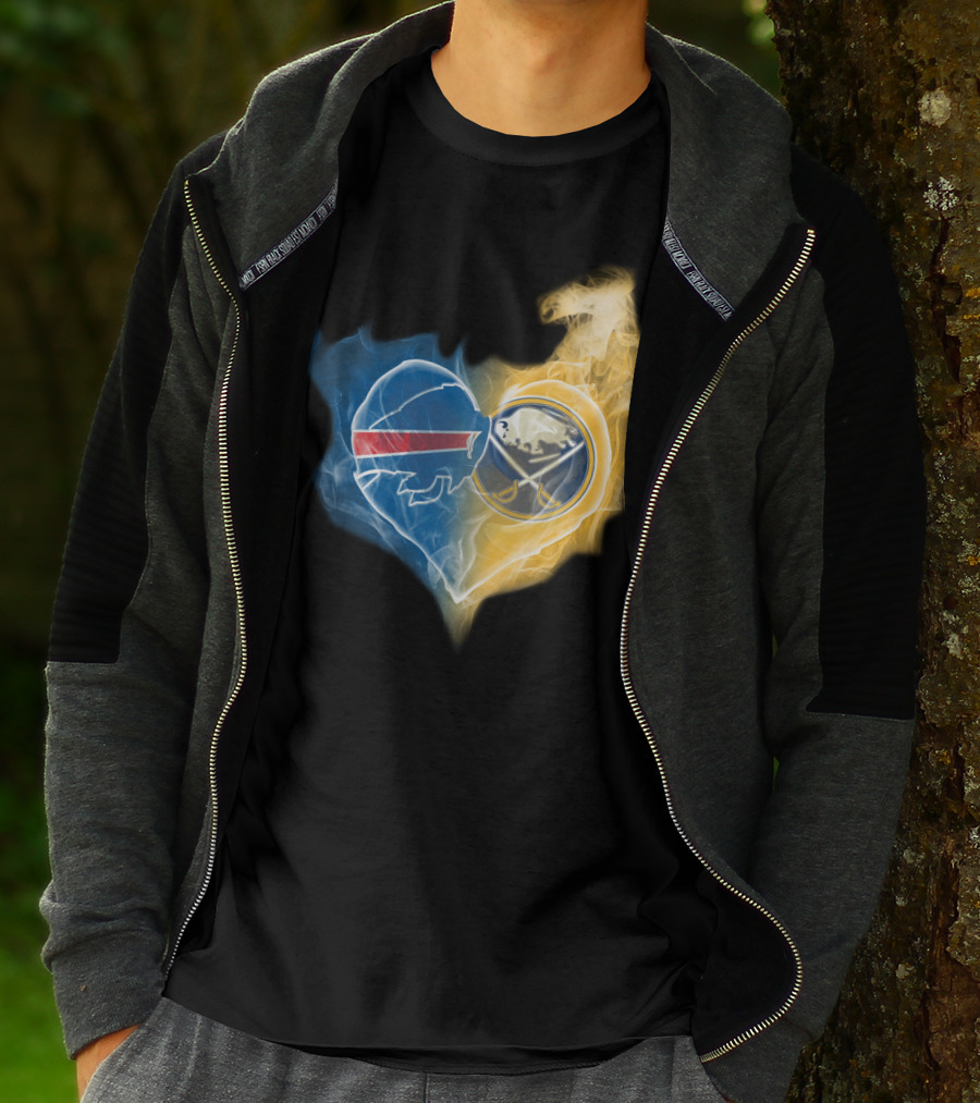 Buffalo Bills Sabres Heart Combination T-Shirt
