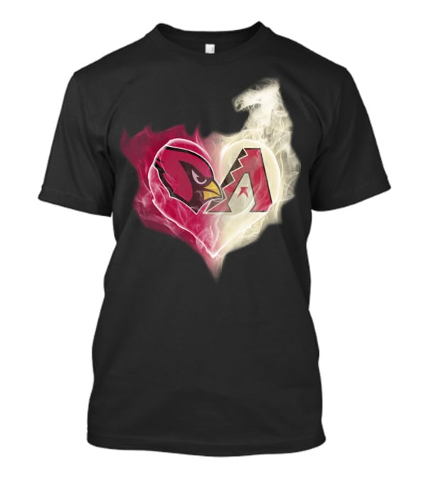 Arizona Cardinals Diamondbacks Smoke Heart T-Shirt