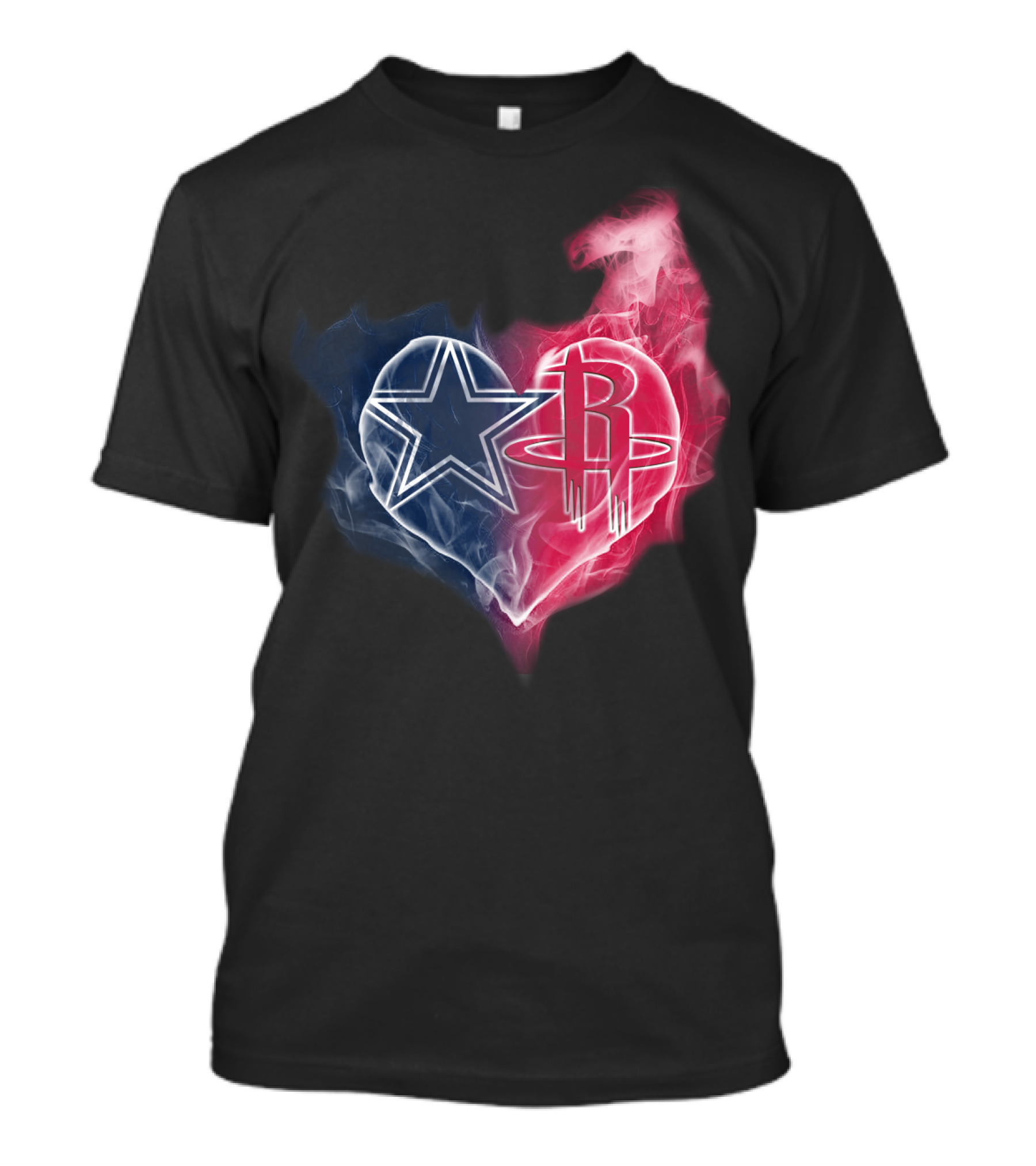 Dallas Cowboys Houston Rockets Heart Fusion T-Shirt