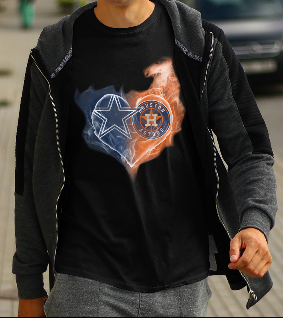 Dallas Cowboys Houston Astros Heart T-Shirt