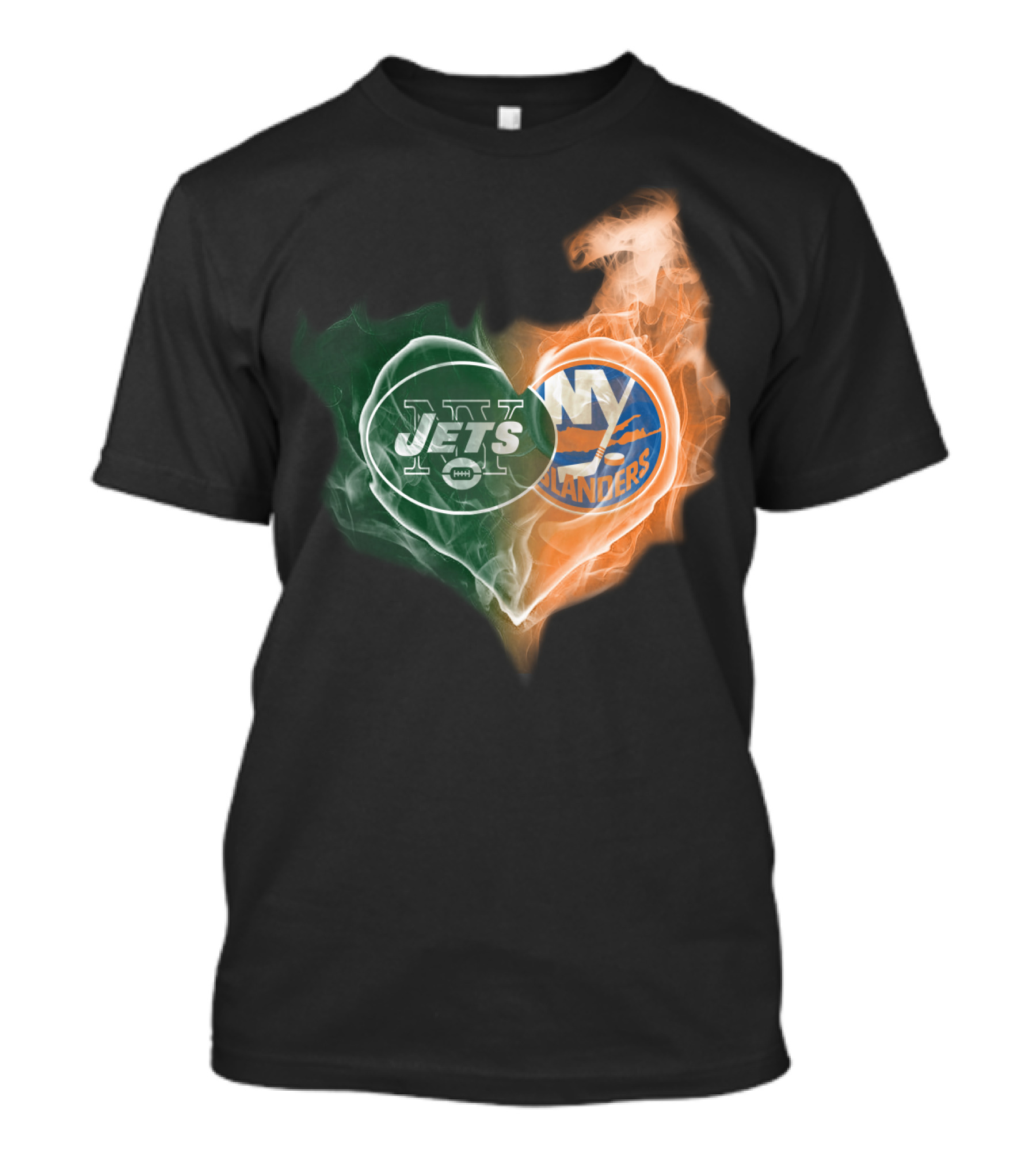 Jets Islanders Heart Smoke T-Shirt