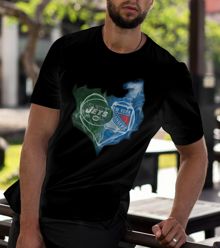 New York Jets Rangers Heart Fusion T-Shirt