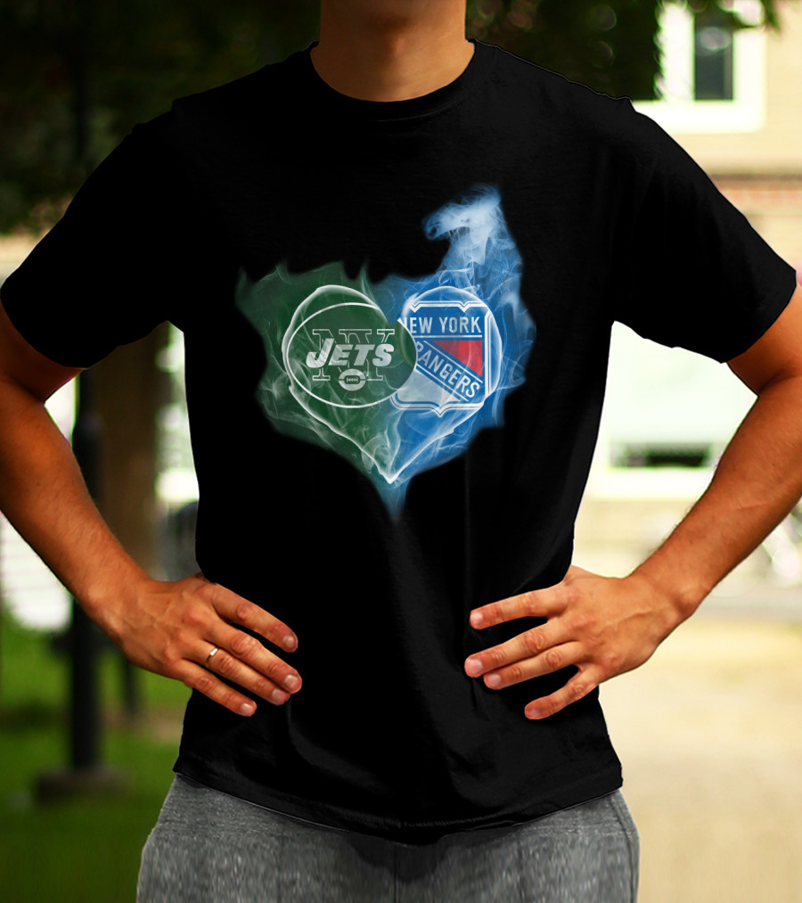 New York Jets Rangers Heart Fusion T-Shirt