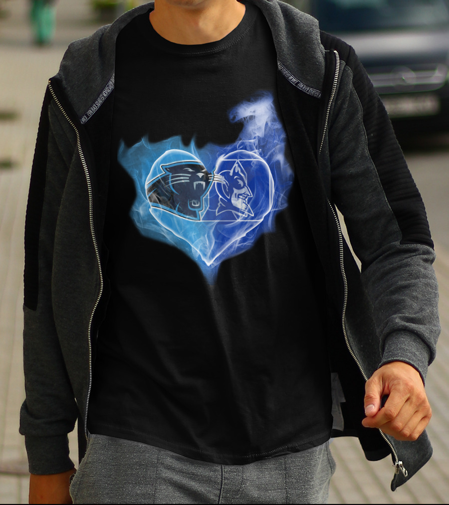 Panthers Blue Devils Heart T-Shirt