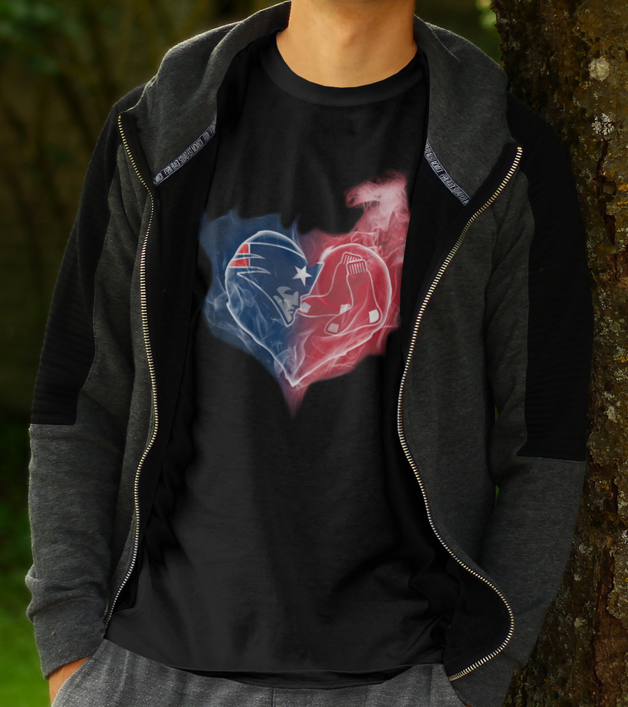 Patriots Red Sox Heart Fusion T-Shirt