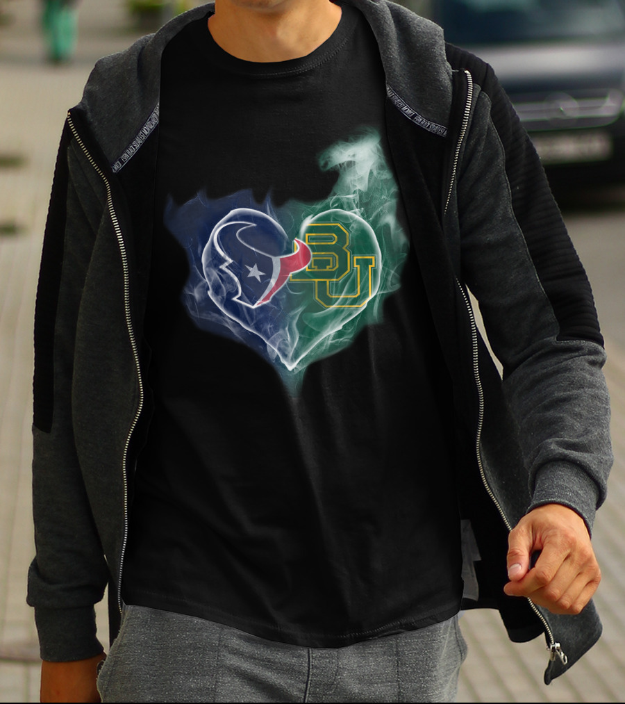 Houston Texans Baylor University Heart T-Shirt