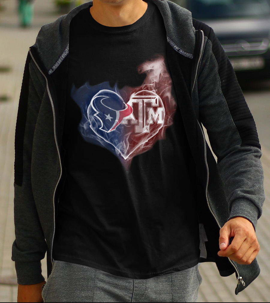 Houston Texans Texas A&M Heart Fusion T-Shirt