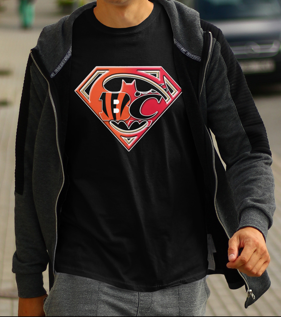 Cincinnati Bengals Superman Batman T-Shirt