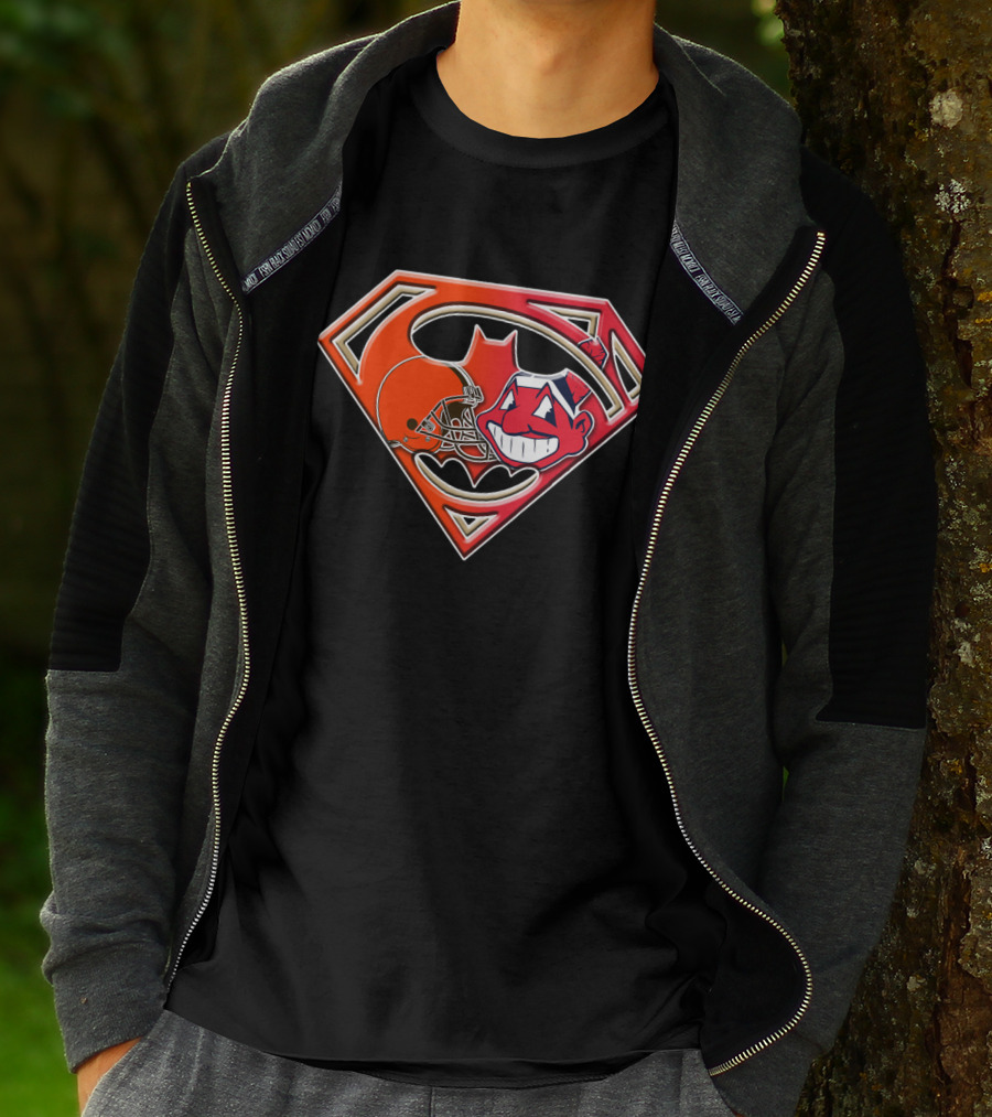 Cleveland Browns Superman Logo Chief Wahoo Fusion T-Shirt