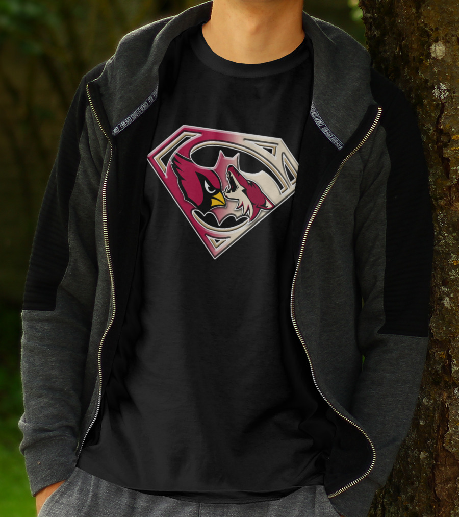 Arizona Cardinals Coyotes Superman Logo Mashup T-Shirt