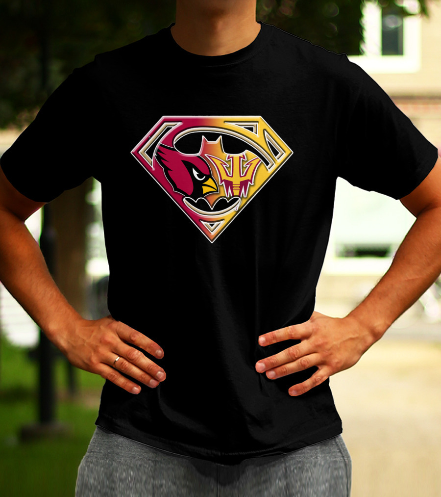 Arizona Cardinals Asu Sun Devils Superman Logo Fusion Bat 030 T-Shirt