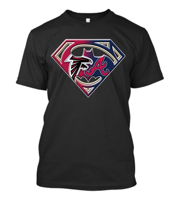 Falcons Braves Superman Batman Shield Emblem Bat T-Shirt