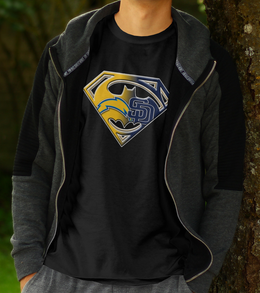 San Diego Chargers Padres Superman Batman T-Shirt