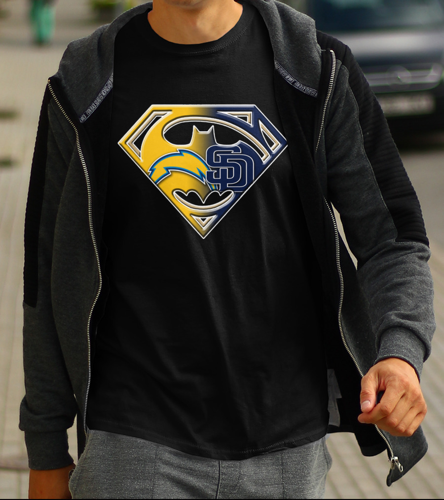 San Diego Chargers Padres Superman Batman T-Shirt