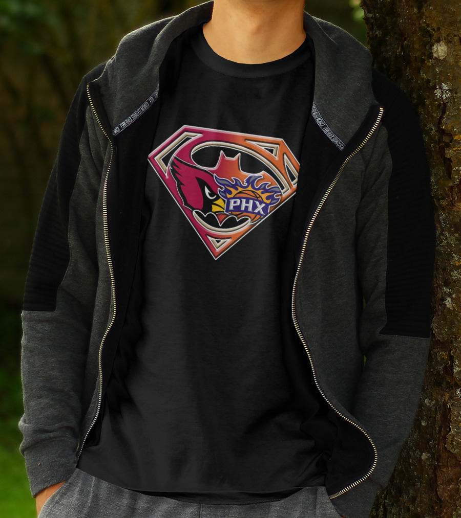 Phoenix Suns Cardinals Superman Logo Fusion T-Shirt
