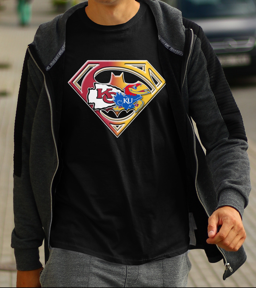 Kansas City Chiefs Kc Ku Jayhawks Superman T-Shirt