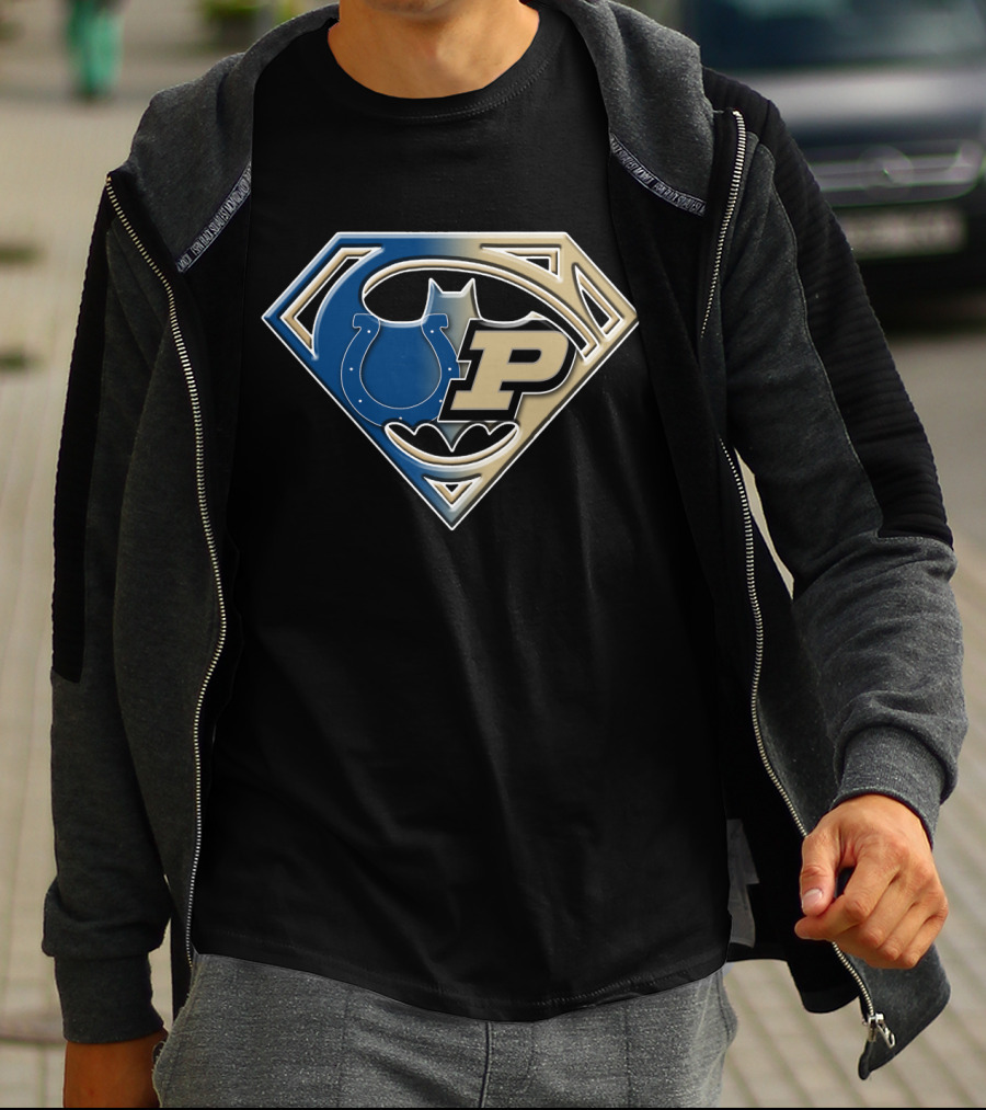 Indianapolis Colts Purdue Batman Superman Logo Bat 045 T-Shirt