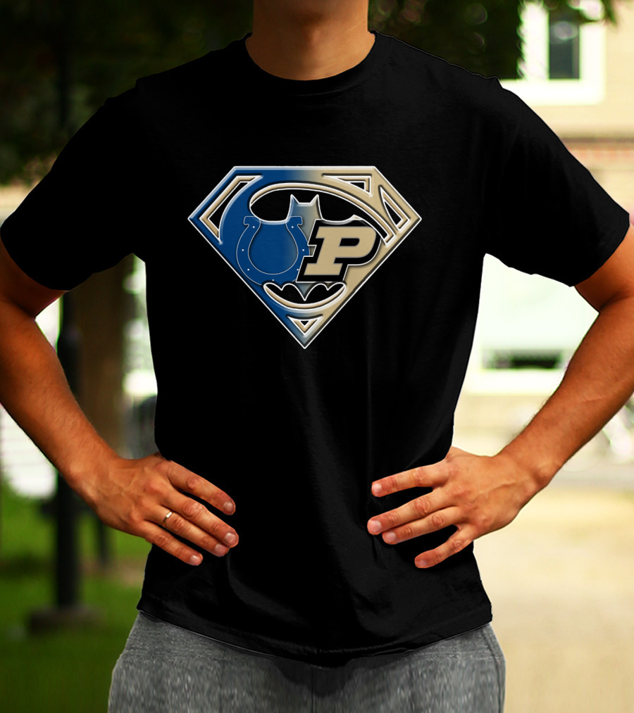 Indianapolis Colts Purdue Batman Superman Logo Bat 045 T-Shirt