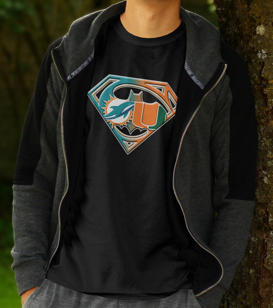 Superman Miami Dolphins University Batman Logo Bat 054 T-Shirt