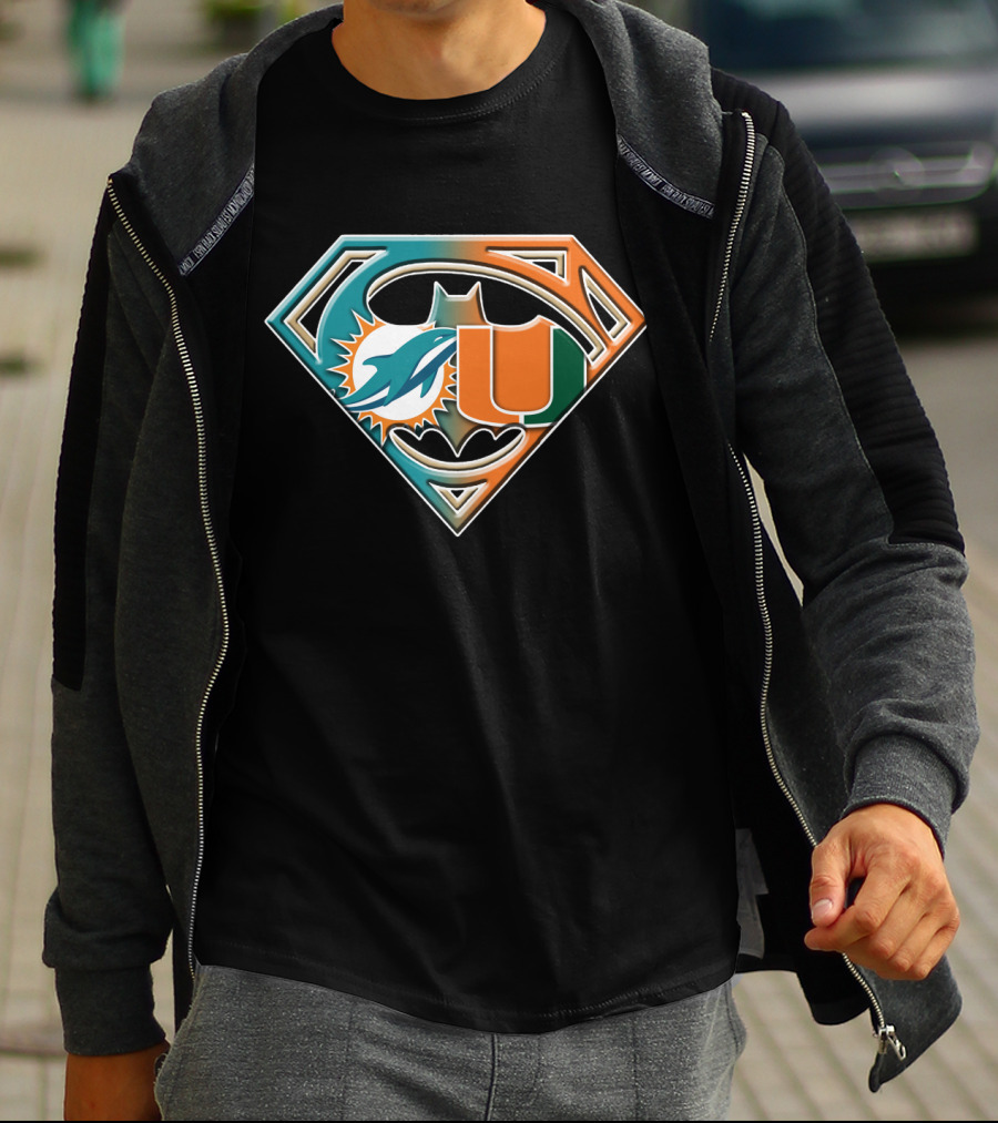 Superman Miami Dolphins University Batman Logo Bat 054 T-Shirt