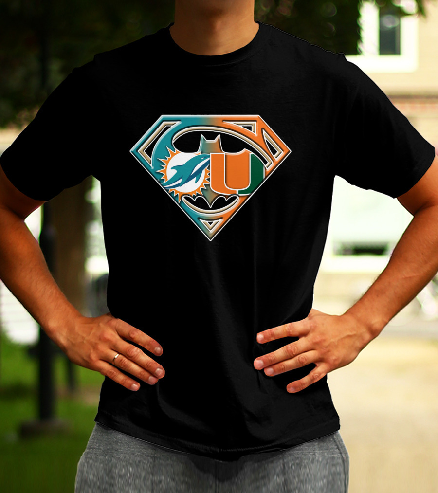 Superman Miami Dolphins University Batman Logo Bat 054 T-Shirt