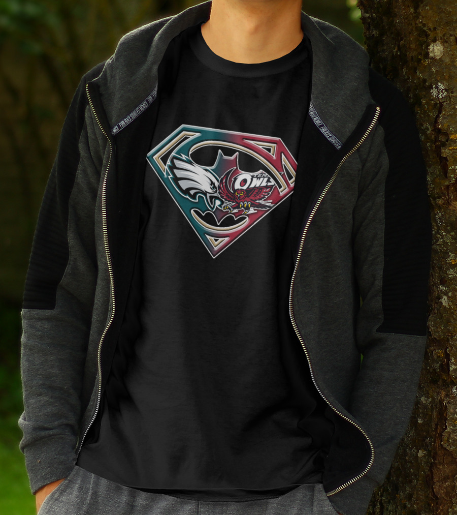Superman Shield With Owl And Batman Wings Bat 060 T-Shirt