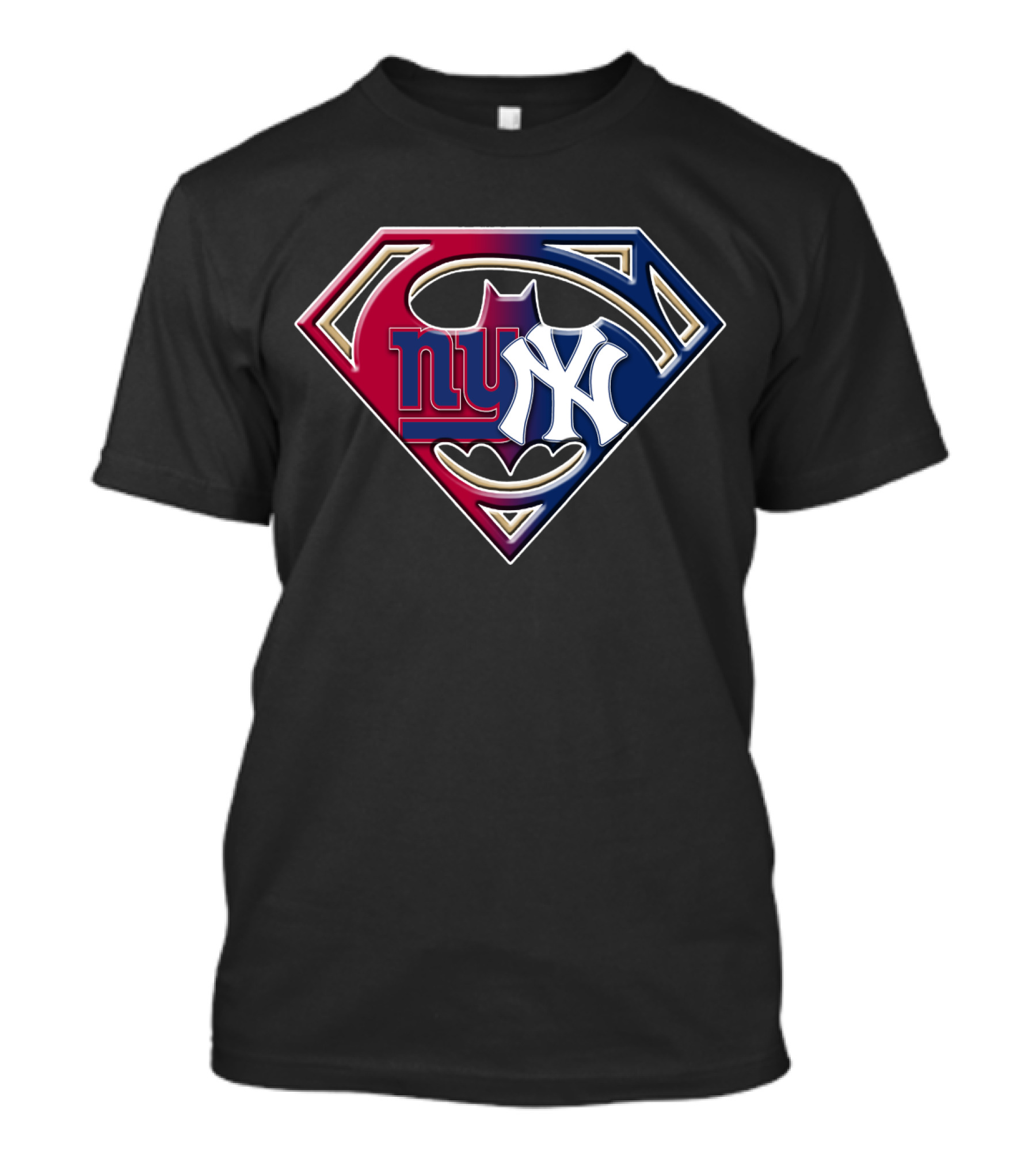 Superman Batman New York Giants Yankees Crossover 067 T-Shirt