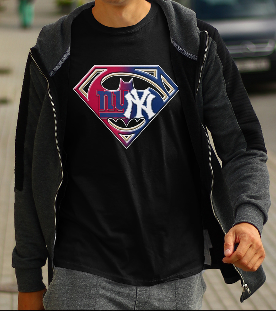 Superman Batman New York Giants Yankees Crossover 067 T-Shirt