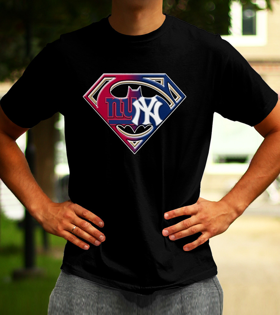 Superman Batman New York Giants Yankees Crossover 067 T-Shirt