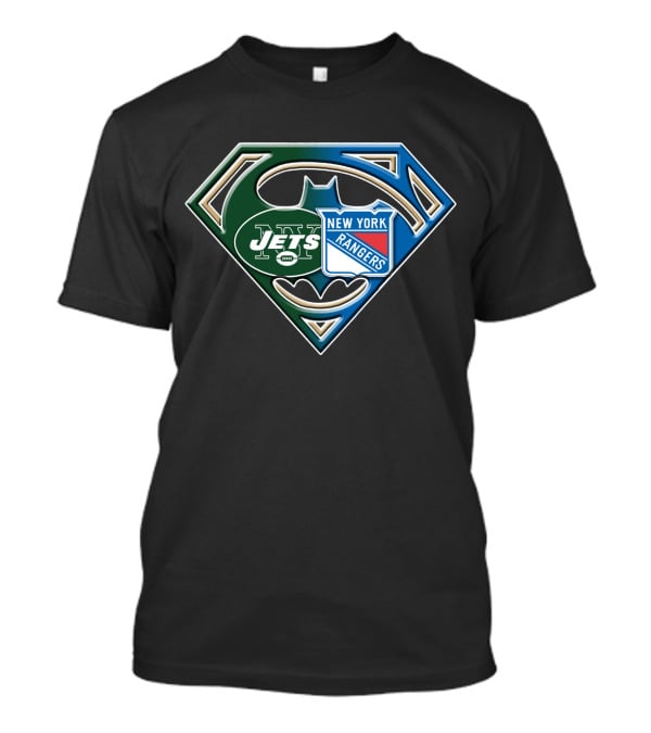 New York Jets Rangers Superhero Logo Bat 071 T-Shirt