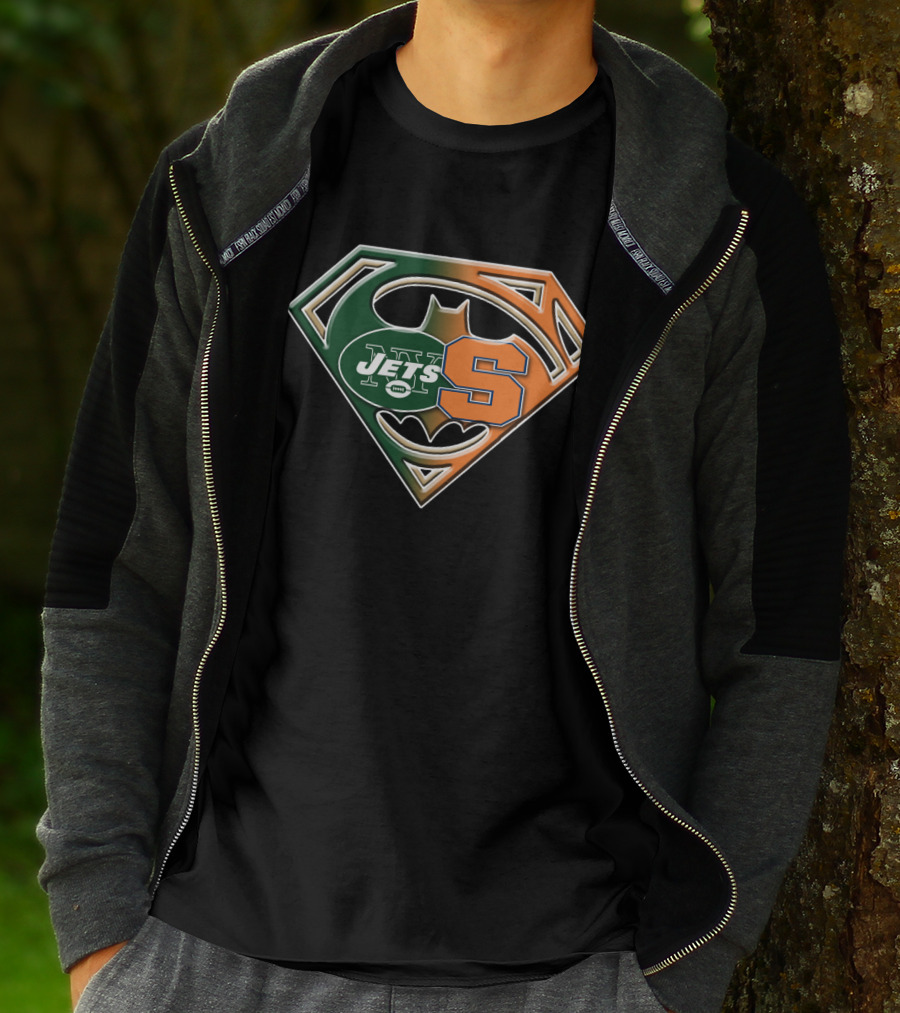 Jets Syracuse Batman Superman Logo Fusion T-Shirt