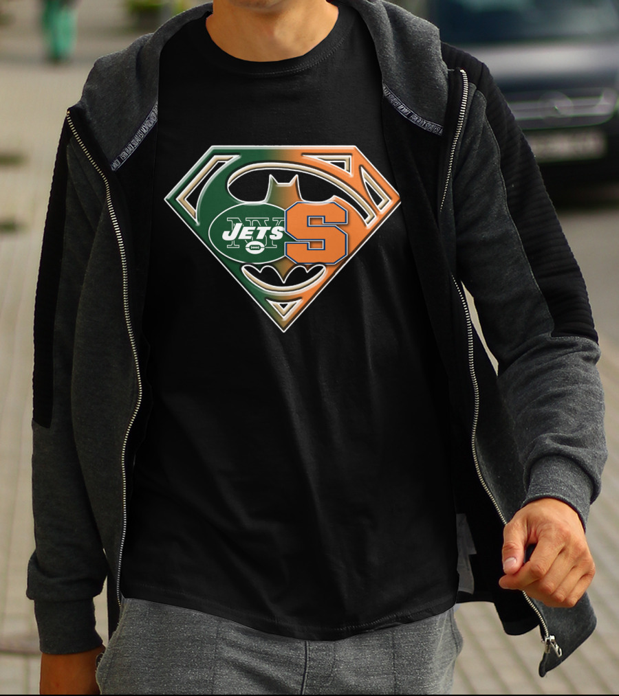 Jets Syracuse Batman Superman Logo Fusion T-Shirt