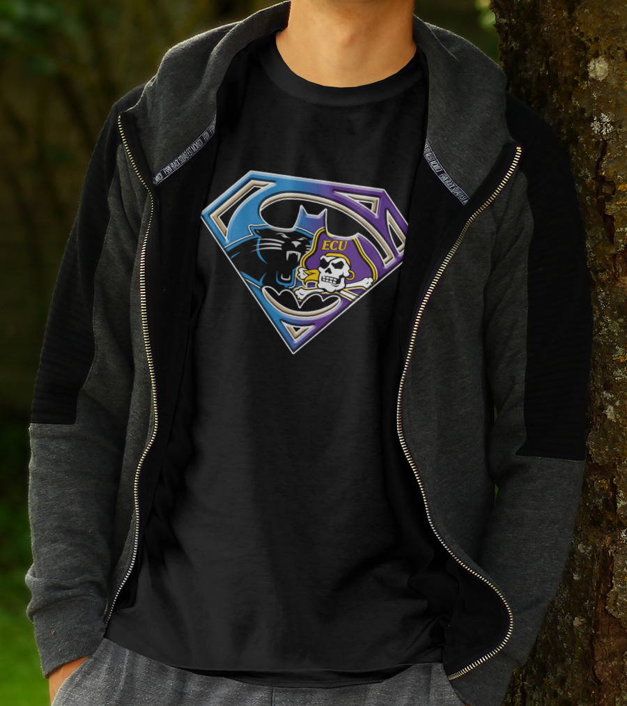 Superman Logo Carolina Panthers Ecu Pirates T-Shirt