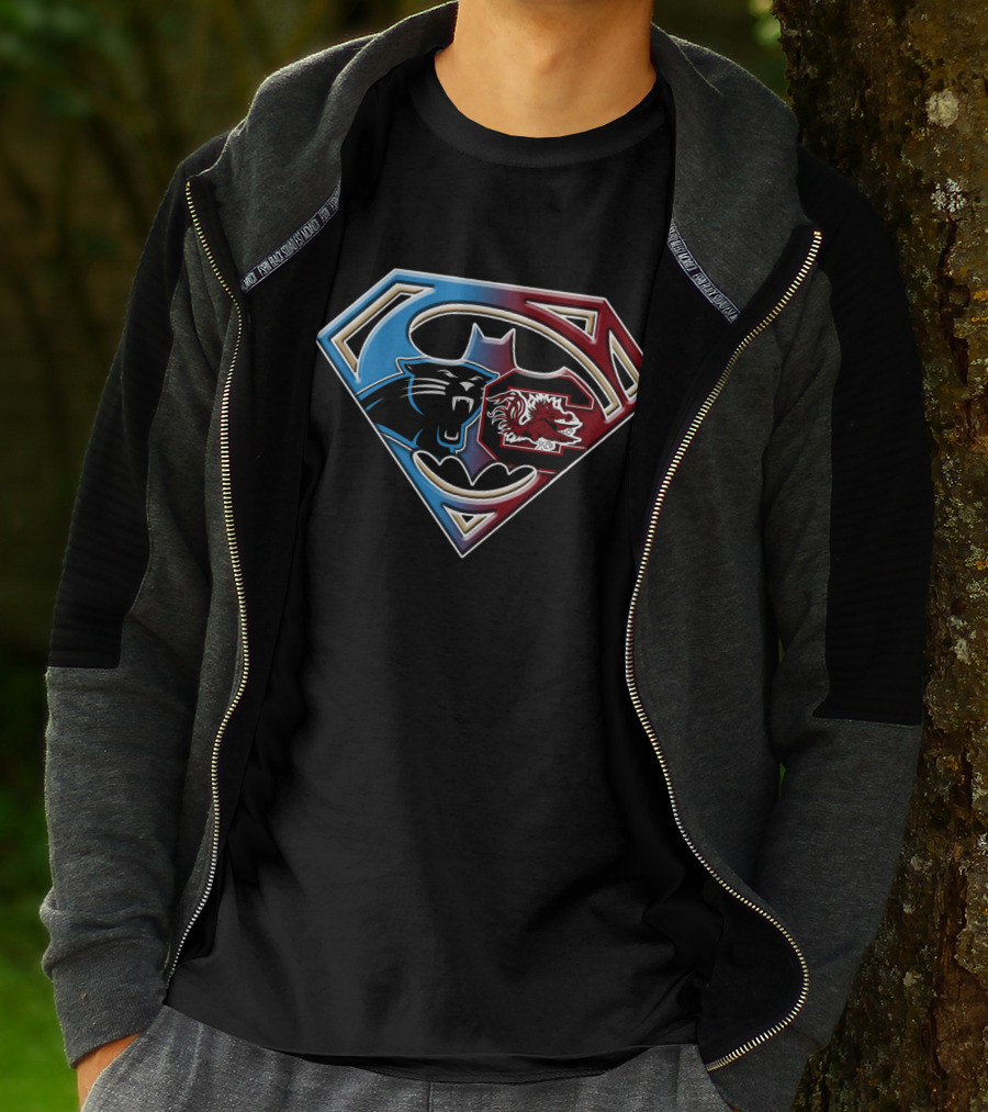 Carolina Panthers South Carolina Gamecocks Superman Shield T-Shirt