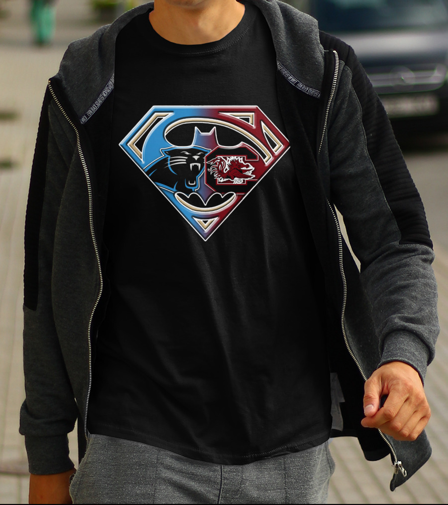 Carolina Panthers South Carolina Gamecocks Superman Shield T-Shirt