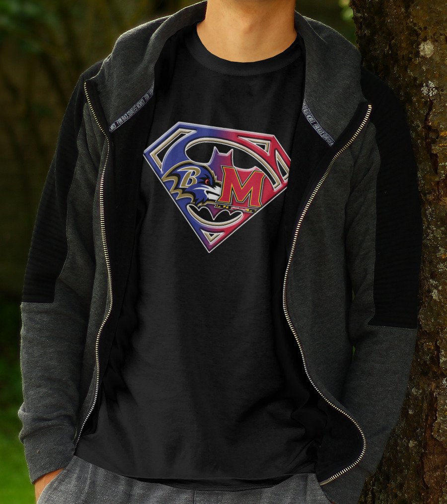 Baltimore Raven Superman Superman Maryland Terrapins T-Shirt