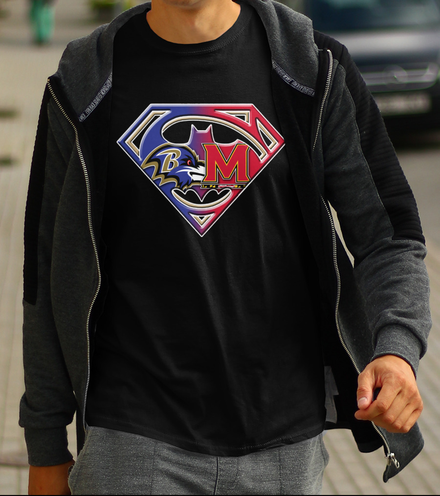 Baltimore Raven Superman Superman Maryland Terrapins T-Shirt