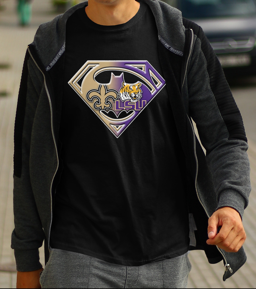 Lsu Tigers New Orleans Saints Superhero T-Shirt