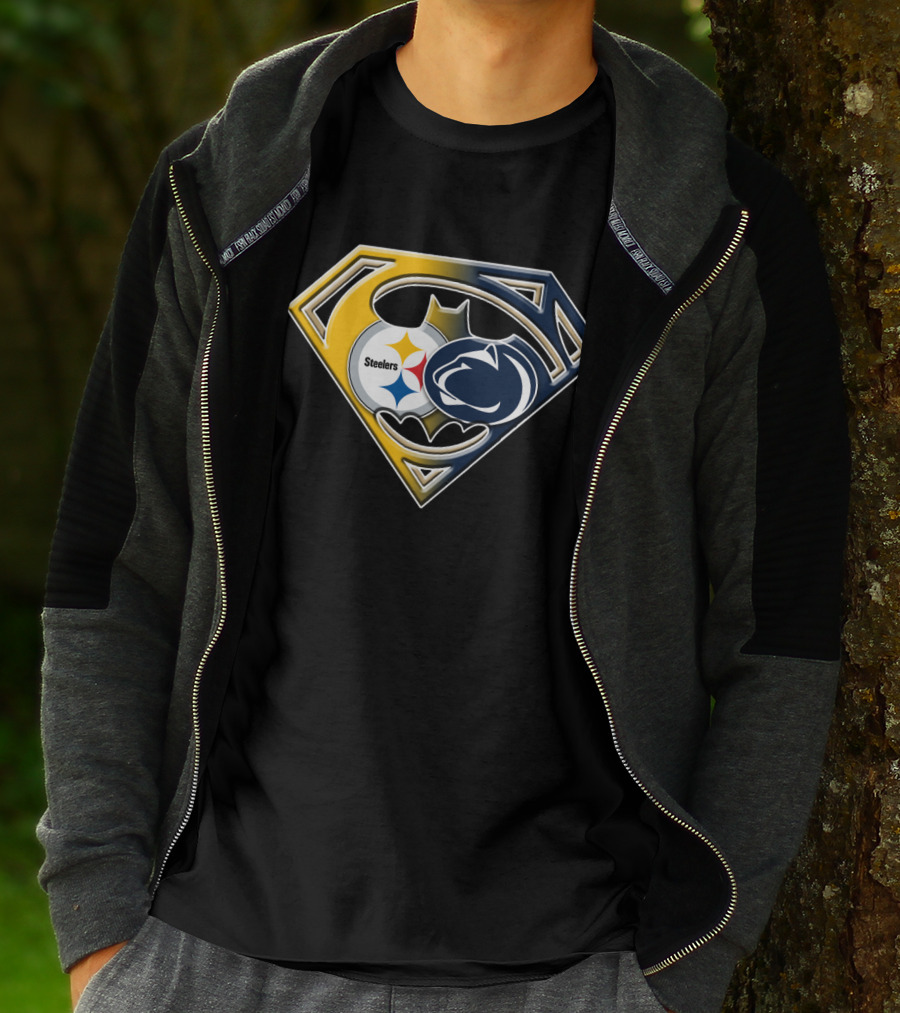 Steelers Penn State Batman Superman Logo Fusion Bat 113 T-Shirt
