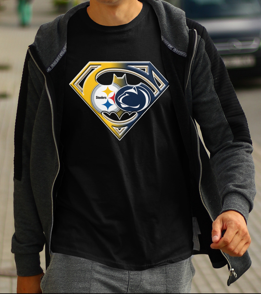 Steelers Penn State Batman Superman Logo Fusion Bat 113 T-Shirt