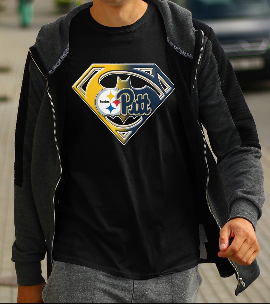 Steelers Pitt Bat Emblem Superhero Fusion T-Shirt