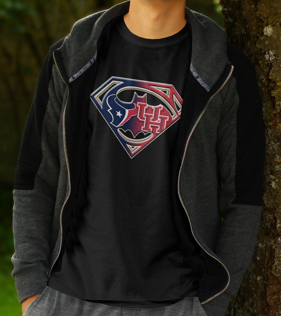Houston Texans Uh Batman Superman Logo Bat 118 T-Shirt