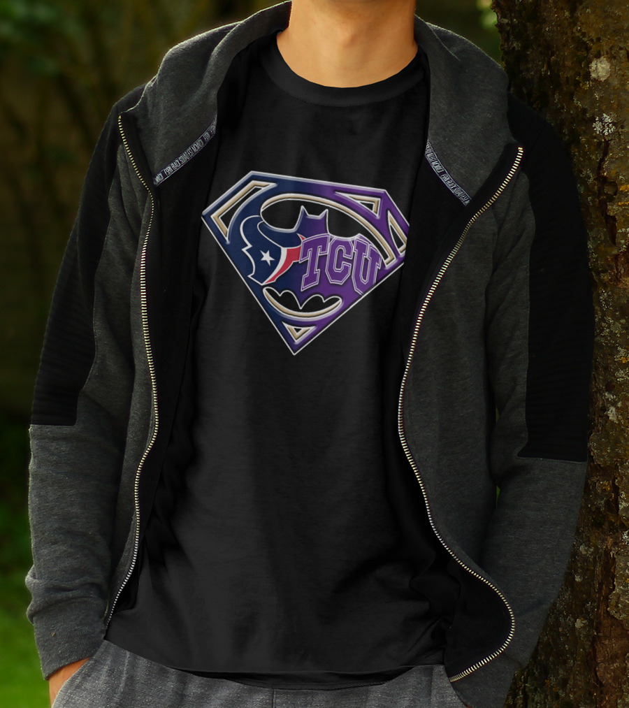 Tcu Bat 122 Texans Logo Superman Bat Symbol Fusion T-Shirt
