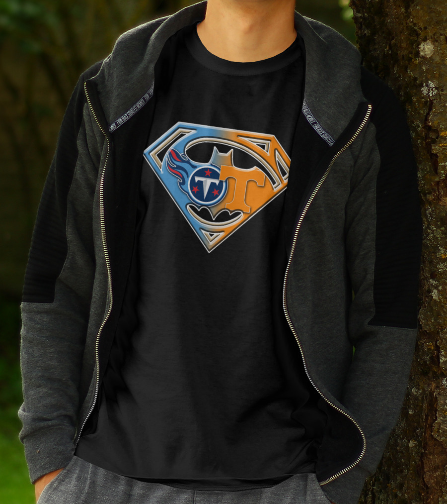 Tennessee Titans Volunteers Superman Batman T-Shirt